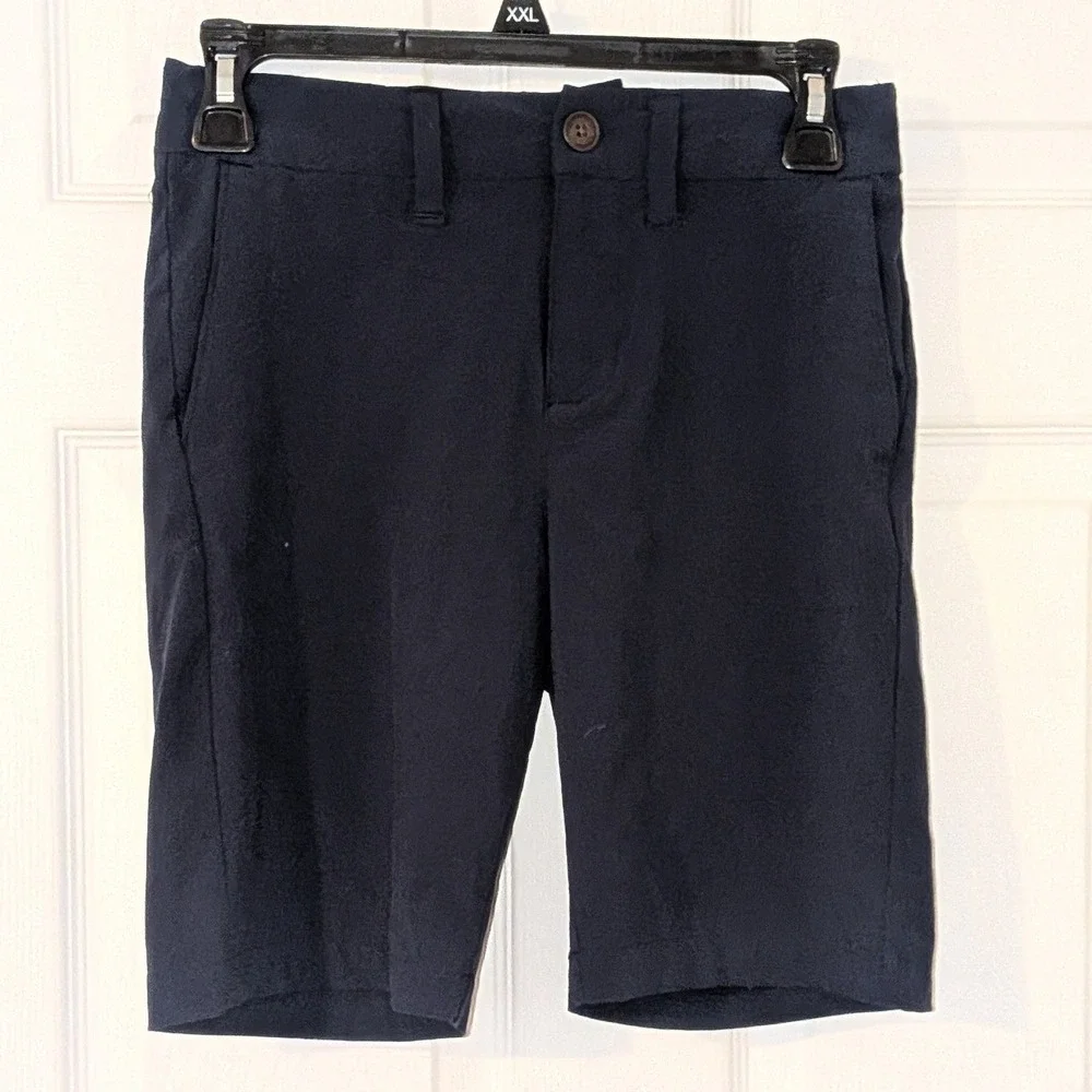 Abercrombie Kids Boys Navy Blue Performance Chino Shorts Size 9/10 Uniform